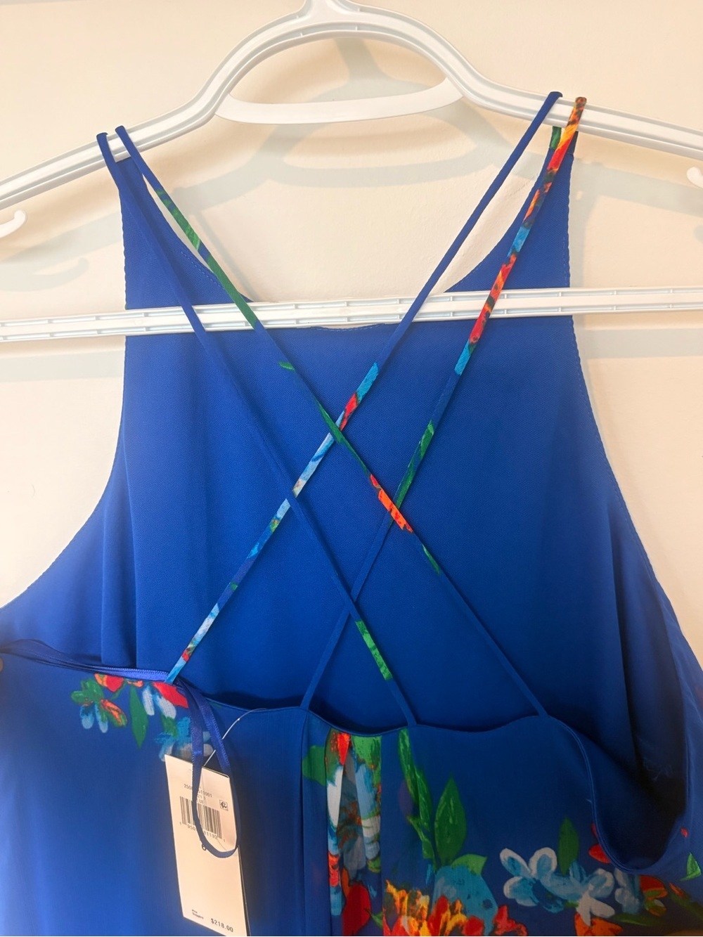 Ralph Lauren Royal Blue Floral High-Low Maxi Dress - Picture 3 of 8